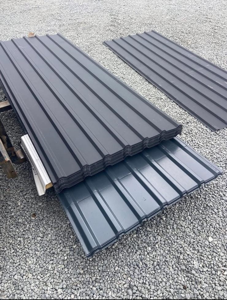 Premium Regent Grey roofing sheets installed on a project.